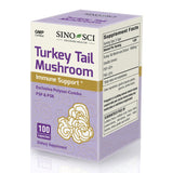 Sino-Sci Turkey Tail Mushroom Organic Supplement, for Immune Support, Sleep Aid & Anti-Anxiety, Brain Booster